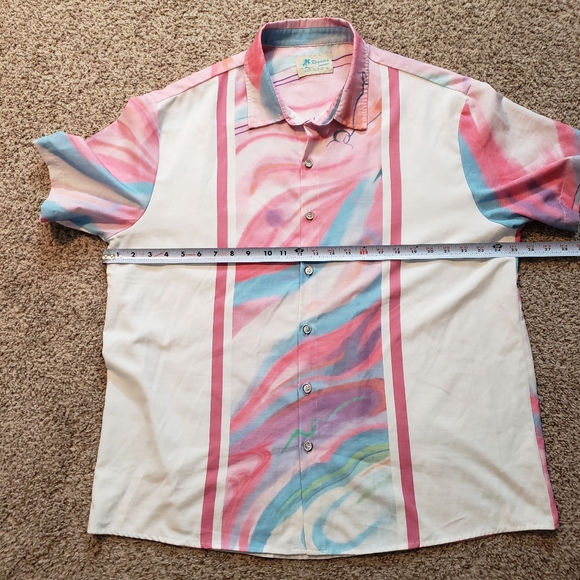 EUC Royaura Tie Die Stripe Hawaiian Button Up Shirt Size XL - Picture 5 of 5